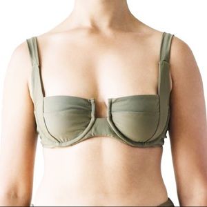 Shop Moonstone Green “Sarah” Bikini Swim Top Large